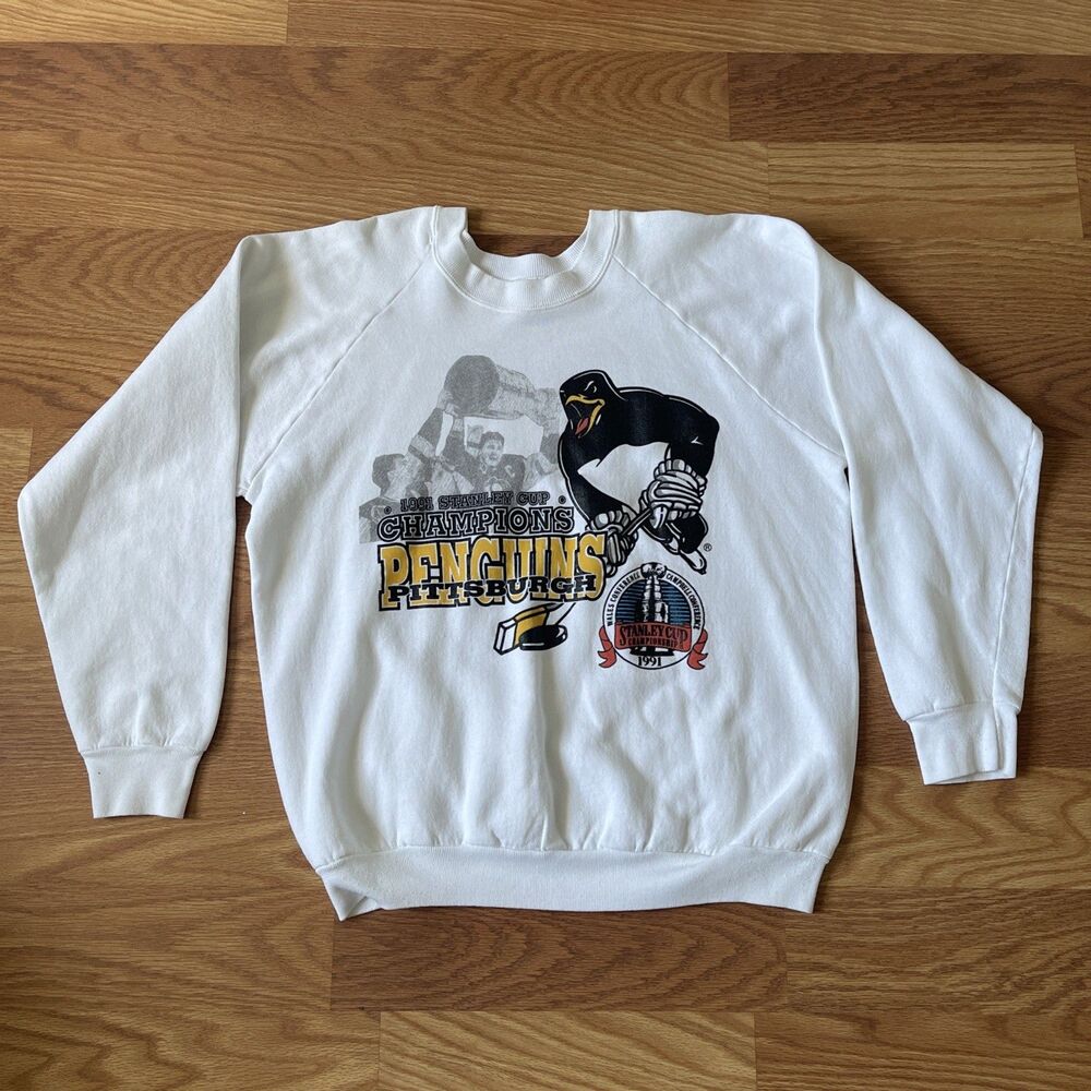 Vintage Pittsburgh Penguins Sweatshirt Mens XL 1991 Stanley Cup Champions NHL